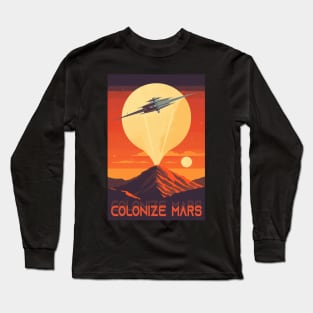 Mars Adventure Vintage Travel Poster Long Sleeve T-Shirt